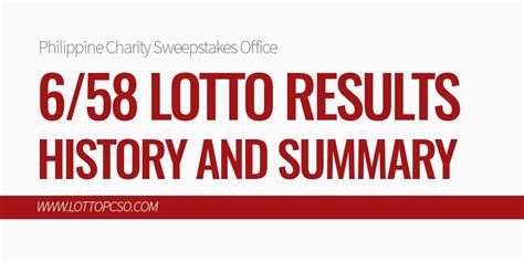 lotto 6/58 result history|lottery history winning numbers.